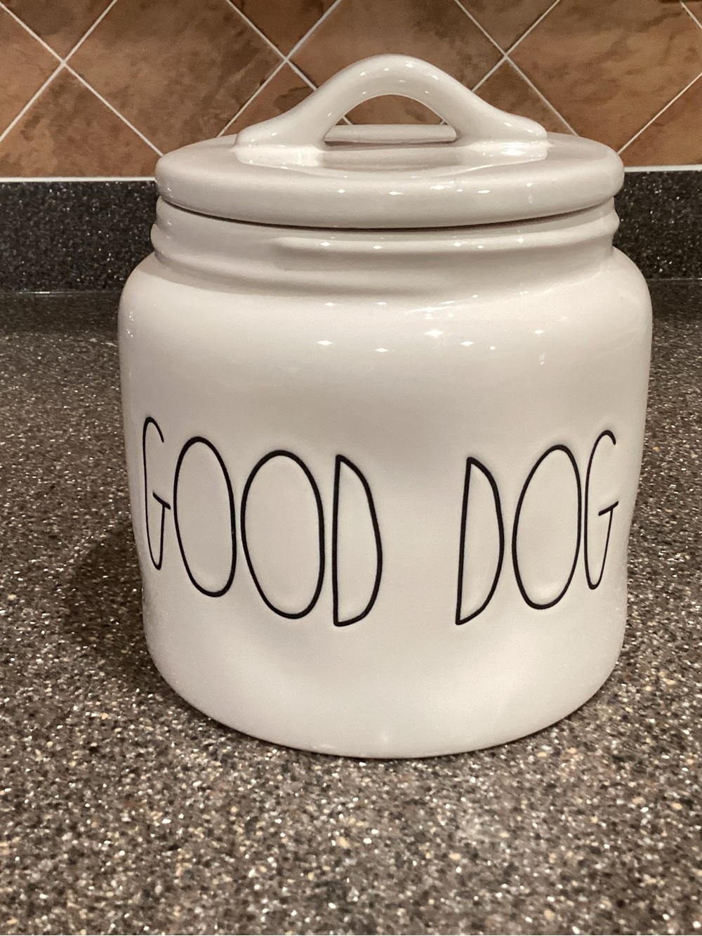 Rae Dunn "GOOD DOG"  Farmhouse Dog Treat Ceramic Canister Lid Artisan Collection